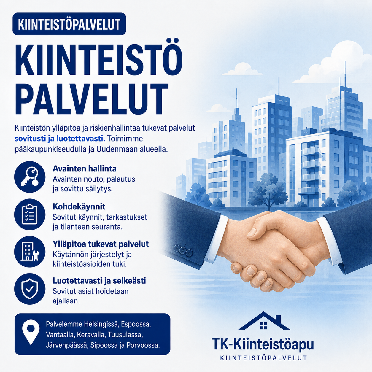 TK-Kiinteistöavun kiinteistöpalvelut pääkaupunkiseudulla ja Uudellamaalla